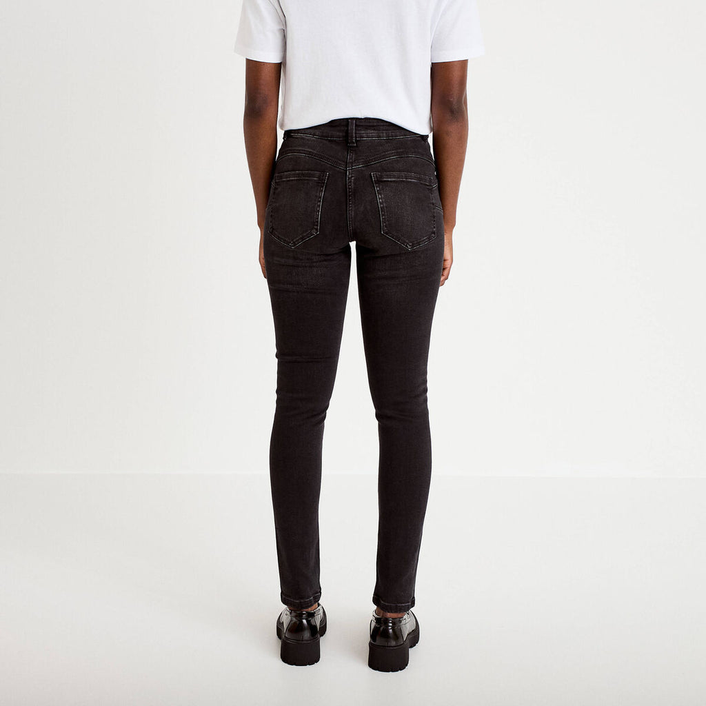 Jean skinny push-up taille standard denim noir femme