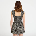 Combishort coupe large noir femme