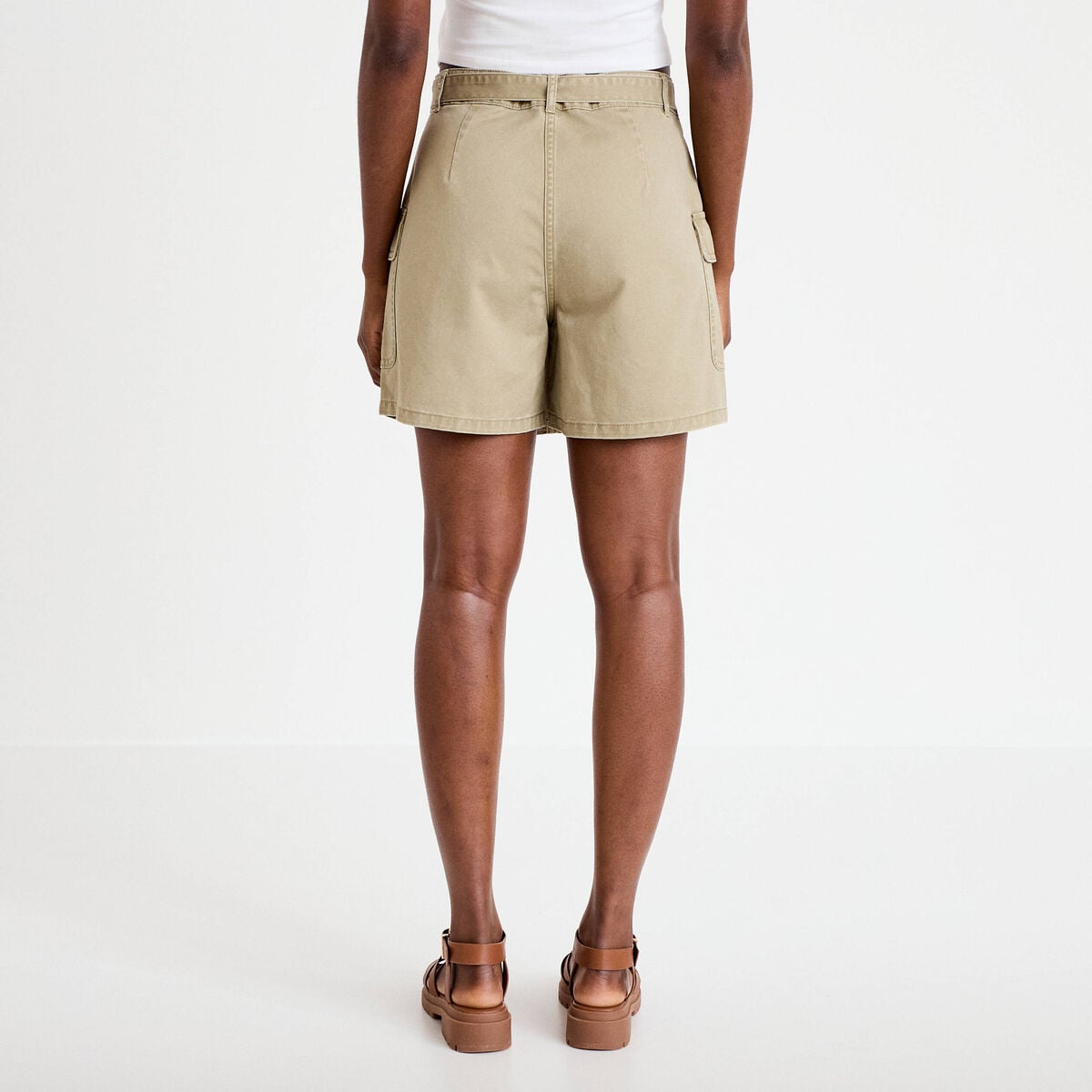 Jupe-short trapèze courte vert femme