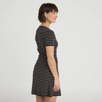 Robe droite manches courtes blanc femme