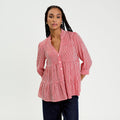 Blouse manches 3/4 rouge vif femme