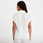 Blouse manches courtes ecru femme