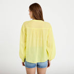 Blouse oversize manches longues jaune citron femme