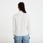 Chemise col montant manches longues ecru femme
