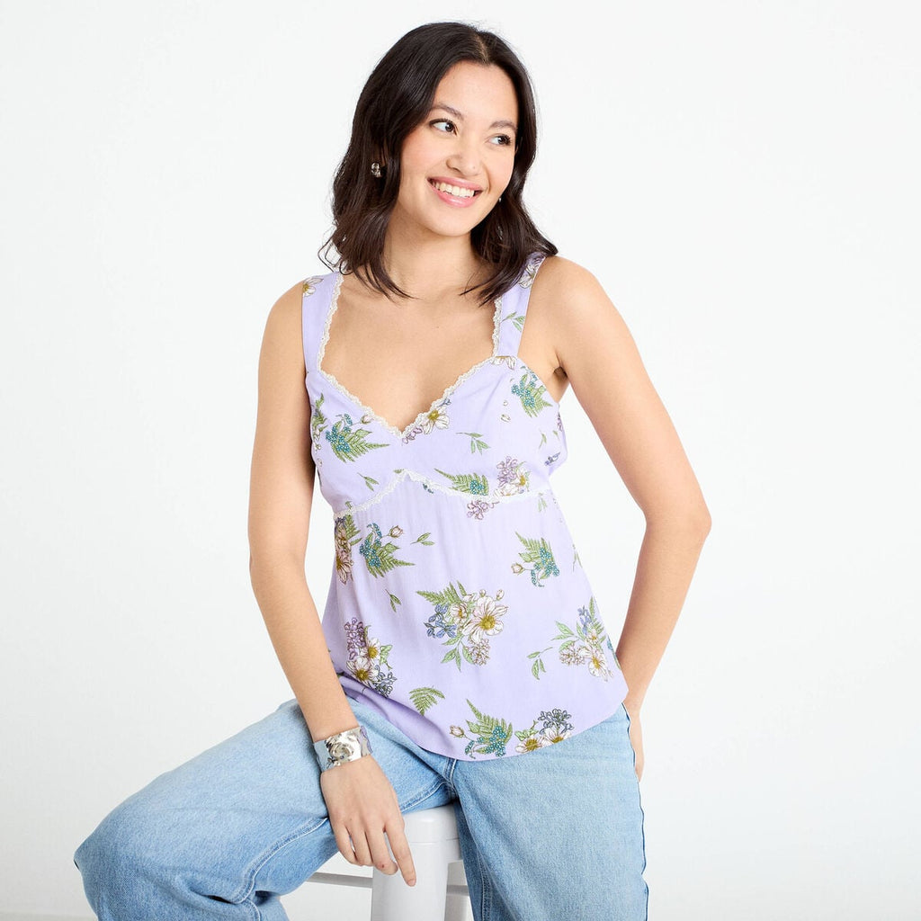 Débardeur bretelles réglables Bridgerton violet clair femme