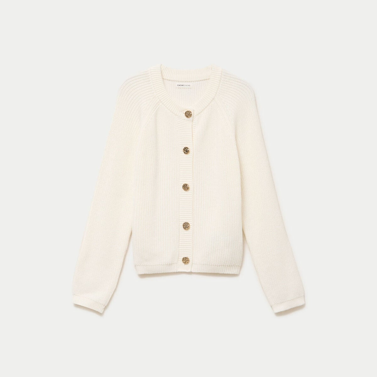 Gilet manches longues ecru femme