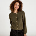 Gilet manches longues vert kaki femme
