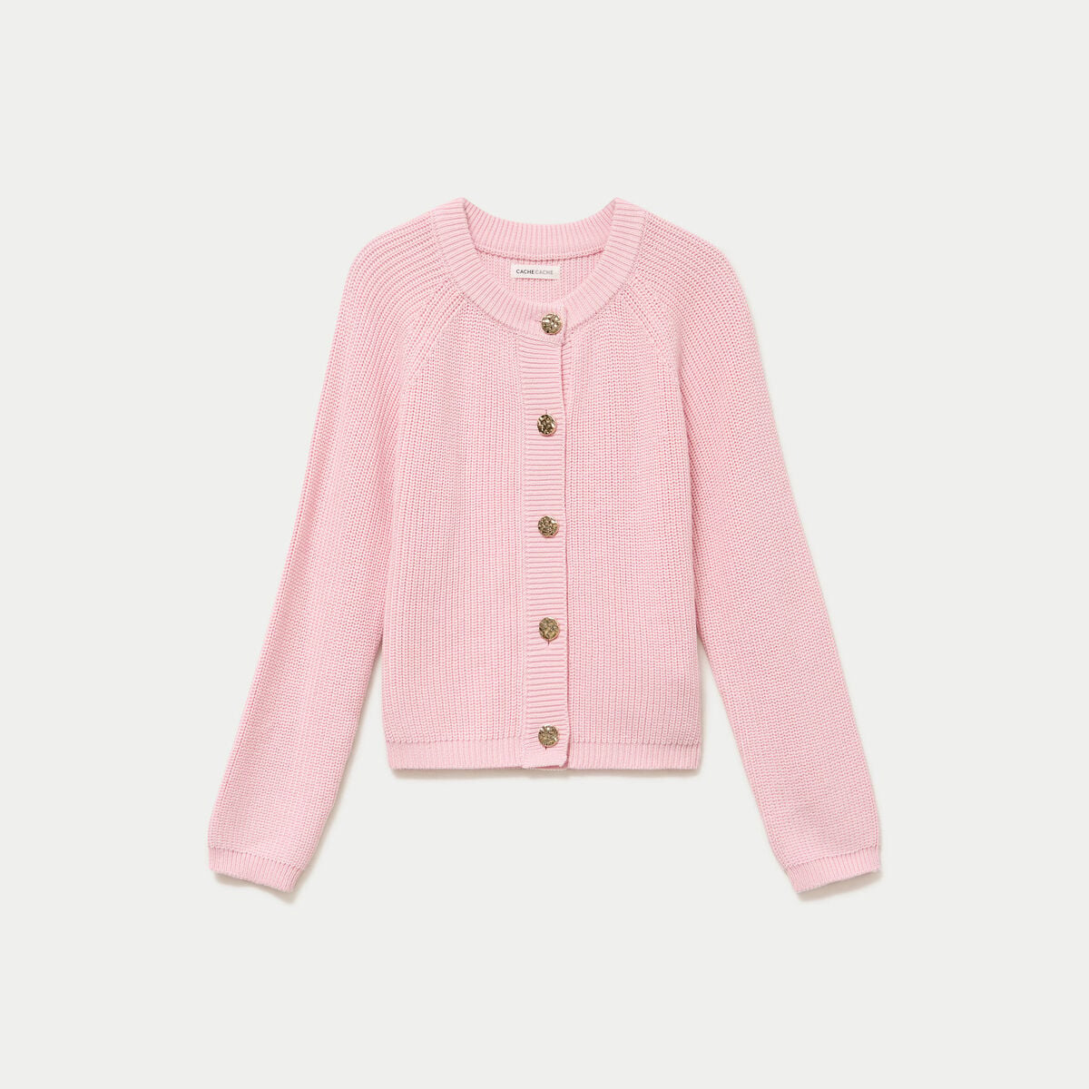 Gilet manches longues rose clair femme