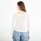 Pull ajouré ecru femme