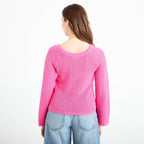 Pull ajouré rose fushia femme