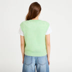 Pull sans manches vert pastel femme