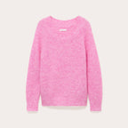 Pull manches longues encolure bateau rose femme