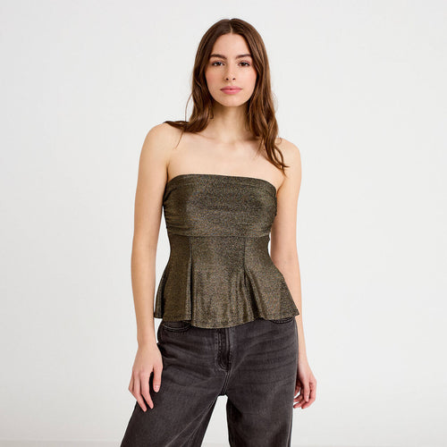 Bustier sans manches couleur or femme