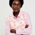 Gilet sans manches à motif effet polaire ecru femme