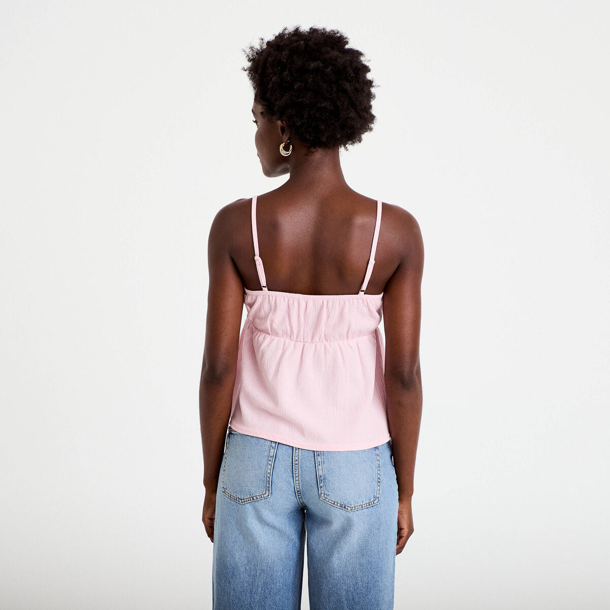 Débardeur détail bijou rose clair femme