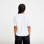 T-shirt col v manches courtes blanc femme