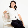 T-shirt ceinturé ecru femme