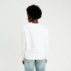 Sweat col rond manches longues ecru femme