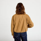 Blouson court bas resserré camel femme