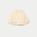 Veste ample manches 3/4 jaune pastel femme