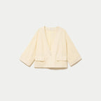 Veste ample manches 3/4 jaune pastel femme