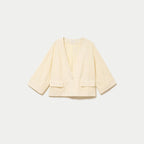 Veste ample manches 3/4 jaune pastel femme