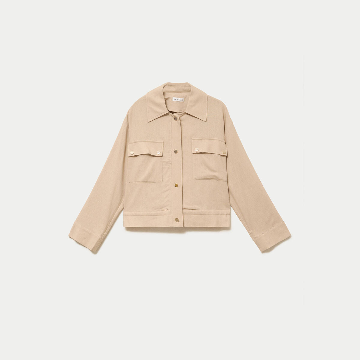 Veste col classique bas resserré sable femme
