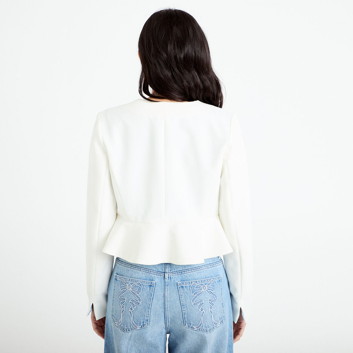Veste péplum Bridgerton ecru femme