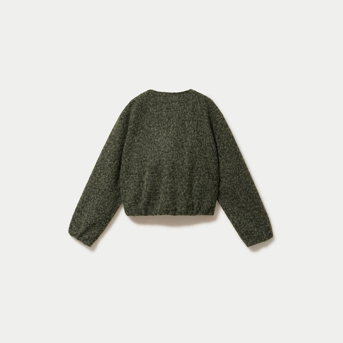 Veste cropped bas resserré vert kaki femme