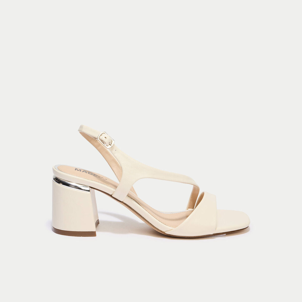 Sandales à talon ecru femme