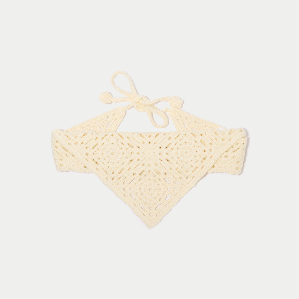 Foulard crochet ecru femme