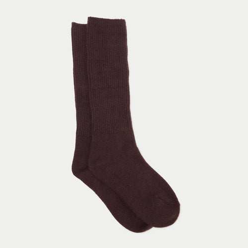 Chaussettes hautes marron foncé femme