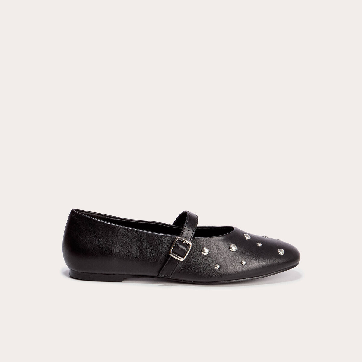Ballerines à détails cloutés noir femme