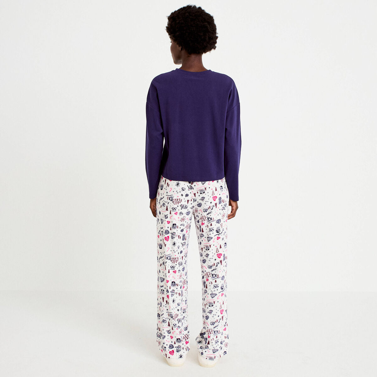 Lot de 2 pyjamas manches longues blanc femme