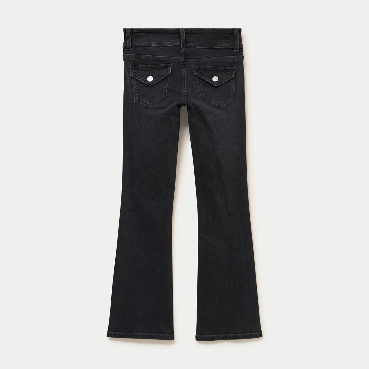 Jean bootcut taille basse denim noir femme
