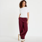 Pantalon city large violet foncé femme