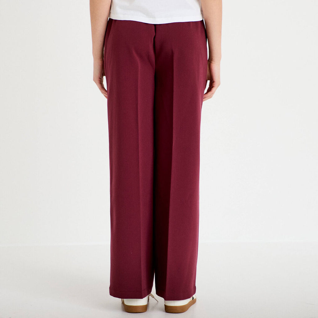 Pantalon city large violet foncé femme