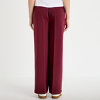 Pantalon city large violet foncé femme