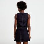 Jupe-short trapèze en jean denim brut femme