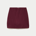 Jupe-short droite en maille rouge femme