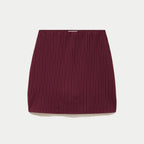 Jupe-short droite en maille rouge femme