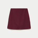 Jupe-short droite en maille rouge femme