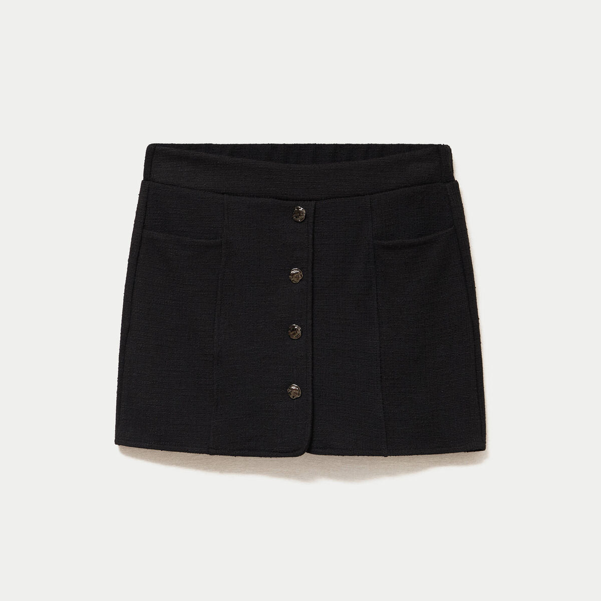 Jupe-short courte en maille noir femme
