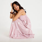 Robe longue évasée à fines bretelles rouge femme