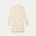 Robe pull droite manches longues sable femme