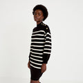 Robe pull droite manches longues noir femme