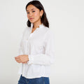 Chemise droite manches longues ecru femme