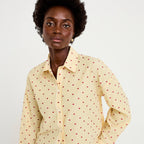 Chemise oversize manches longues jaune femme