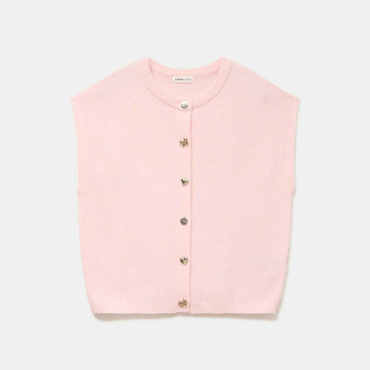 Gilet ample sans manches rose clair femme