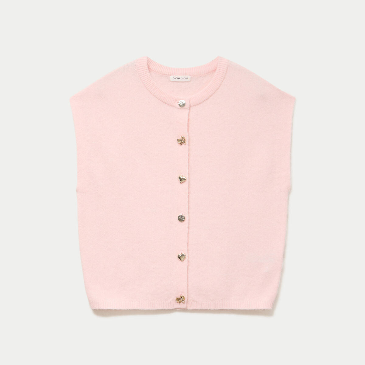 Gilet ample sans manches rose clair femme
